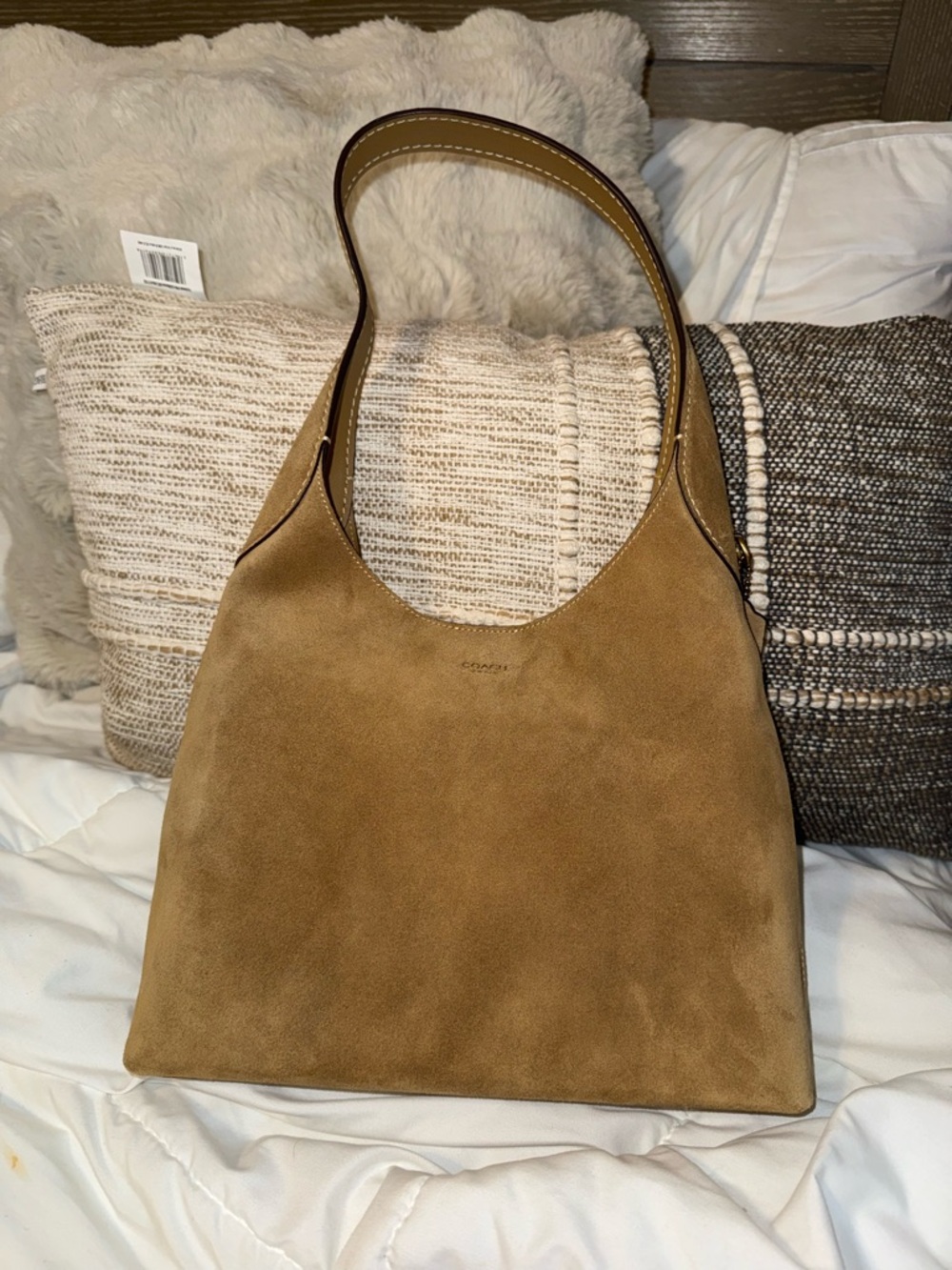 Coach Brooklyn 28 Shoulder Bag Suede Cedar Brown Leather NWOT